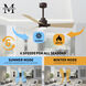 Atlas Alessandra - LK 56 inch Textured Bronze with Light Maple Tone Blades Ceiling Fan